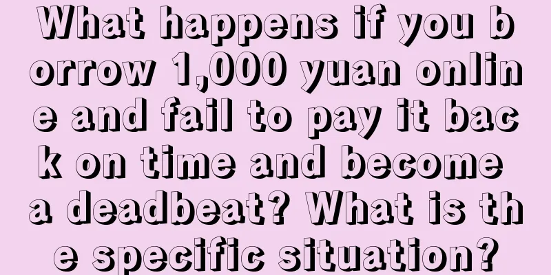 What happens if you borrow 1,000 yuan online and fail to pay it back on time and become a deadbeat? What is the specific situation?