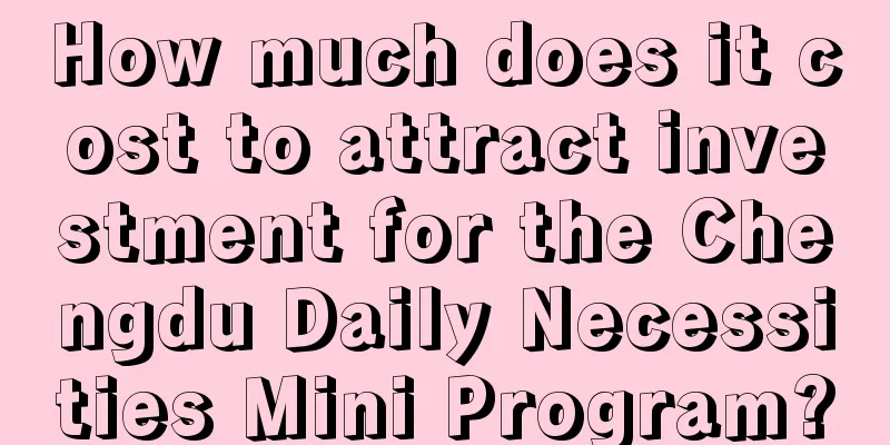 How much does it cost to attract investment for the Chengdu Daily Necessities Mini Program?