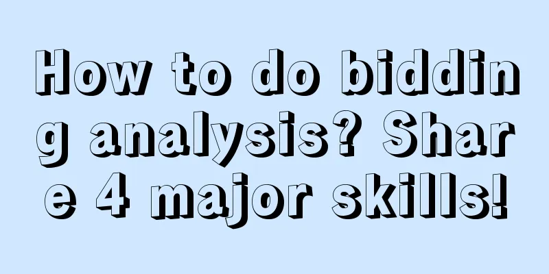 How to do bidding analysis? Share 4 major skills!