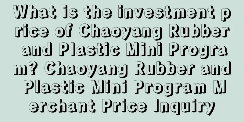 What is the investment price of Chaoyang Rubber and Plastic Mini Program? Chaoyang Rubber and Plastic Mini Program Merchant Price Inquiry