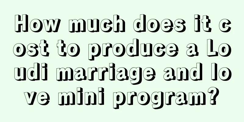 How much does it cost to produce a Loudi marriage and love mini program?