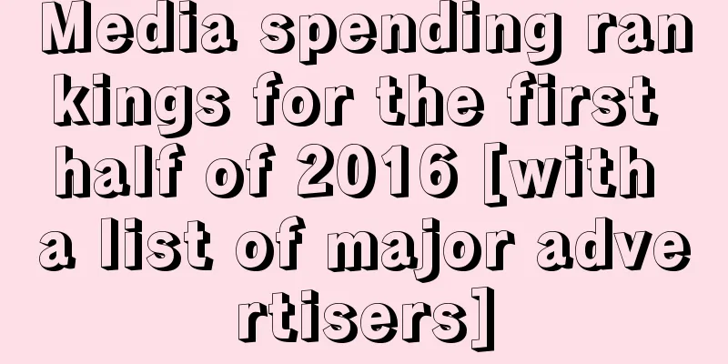 Media spending rankings for the first half of 2016 [with a list of major advertisers]