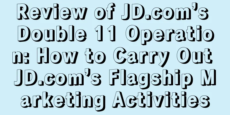 Review of JD.com’s Double 11 Operation: How to Carry Out JD.com’s Flagship Marketing Activities