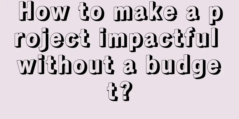 How to make a project impactful without a budget?