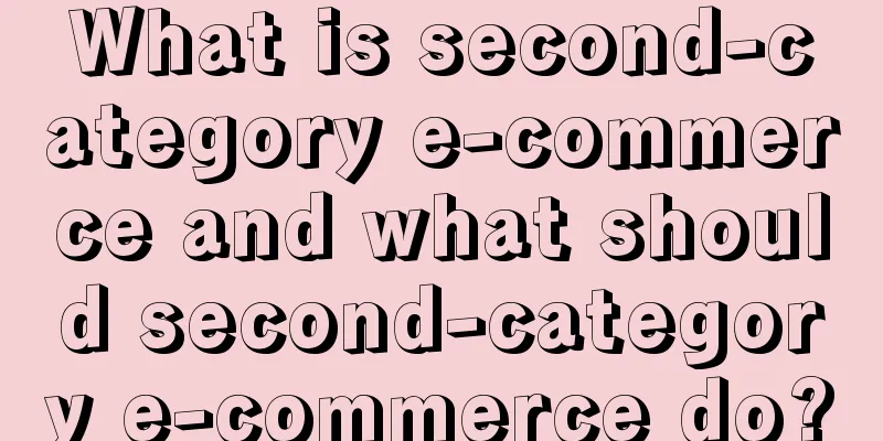 What is second-category e-commerce and what should second-category e-commerce do?