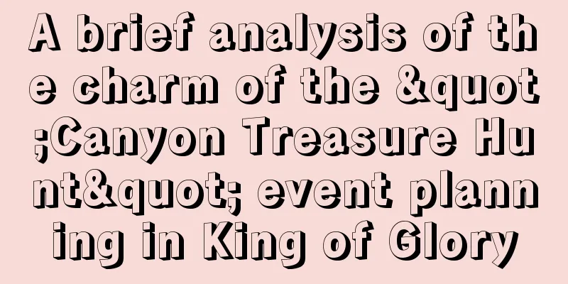 A brief analysis of the charm of the "Canyon Treasure Hunt" event planning in King of Glory