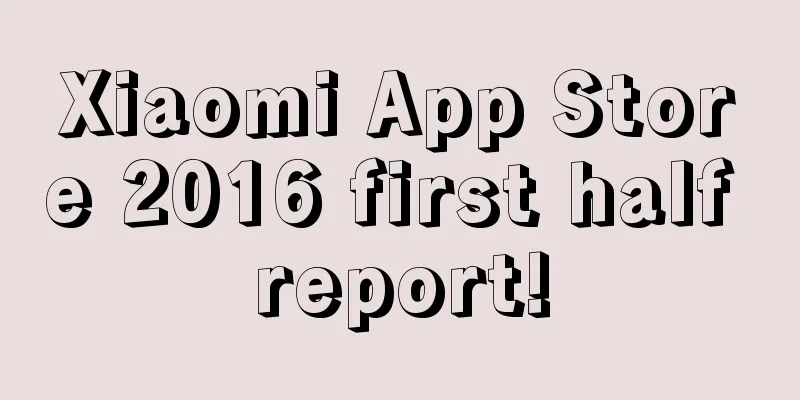 Xiaomi App Store 2016 first half report!