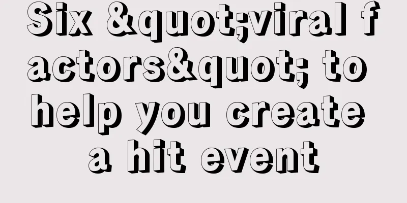 Six "viral factors" to help you create a hit event