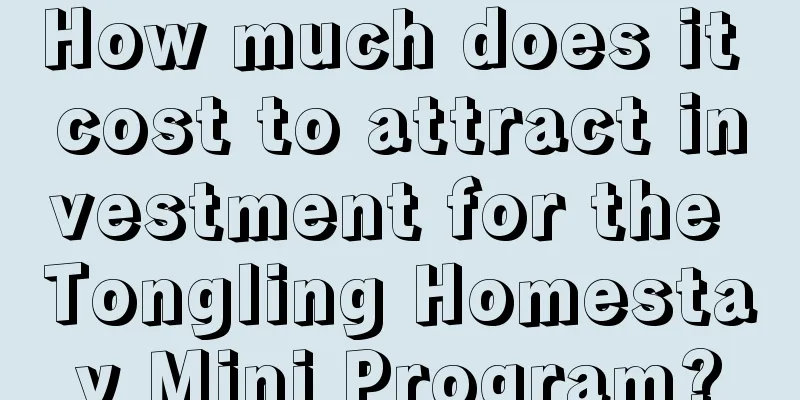 How much does it cost to attract investment for the Tongling Homestay Mini Program?