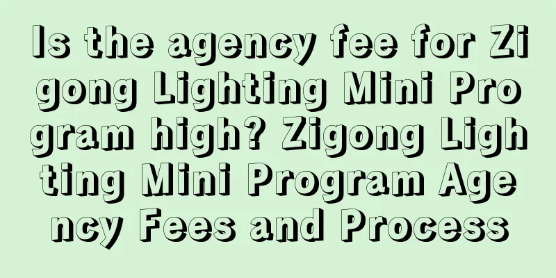 Is the agency fee for Zigong Lighting Mini Program high? Zigong Lighting Mini Program Agency Fees and Process