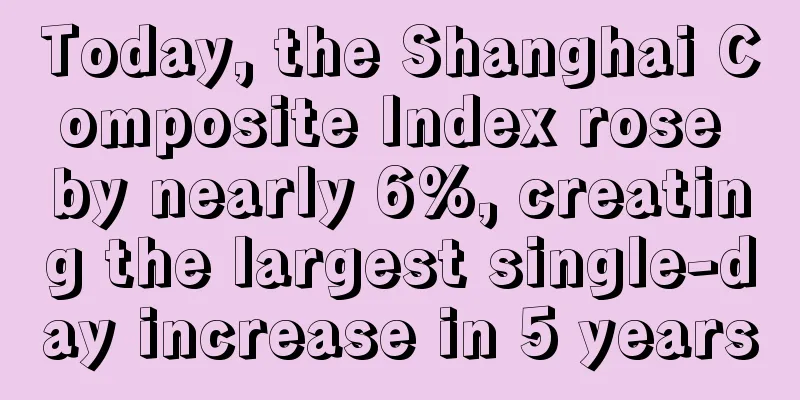 Today, the Shanghai Composite Index rose by nearly 6%, creating the largest single-day increase in 5 years