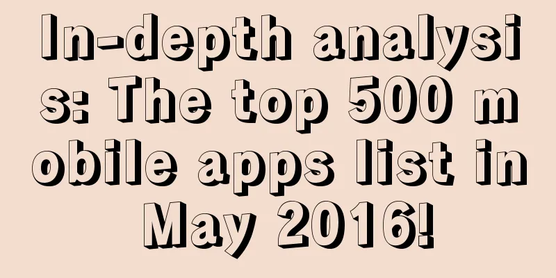 In-depth analysis: The top 500 mobile apps list in May 2016!