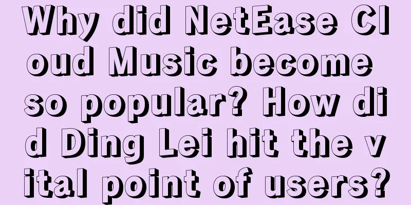 Why did NetEase Cloud Music become so popular? How did Ding Lei hit the vital point of users?