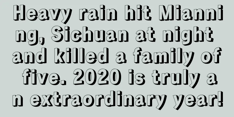 Heavy rain hit Mianning, Sichuan at night and killed a family of five. 2020 is truly an extraordinary year!