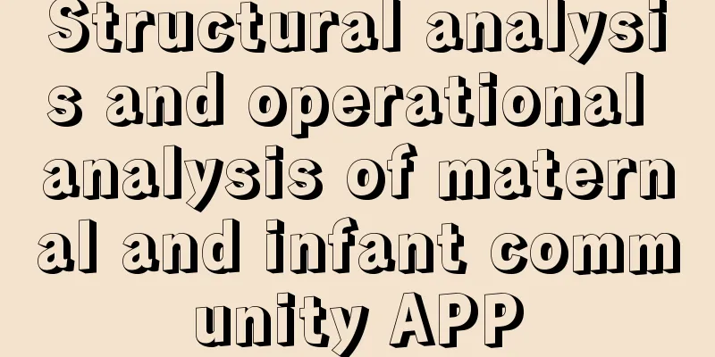 Structural analysis and operational analysis of maternal and infant community APP