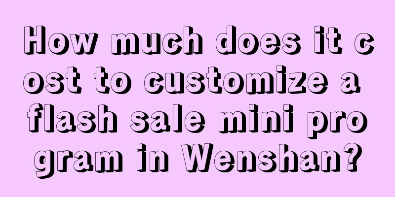 How much does it cost to customize a flash sale mini program in Wenshan?