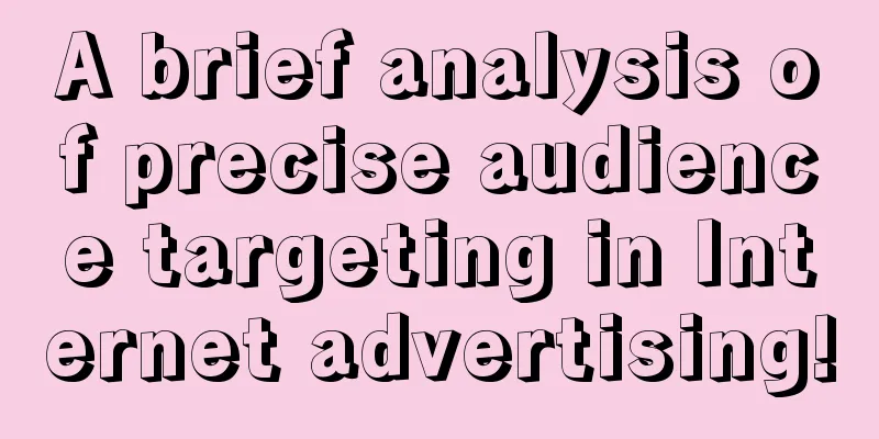 A brief analysis of precise audience targeting in Internet advertising!