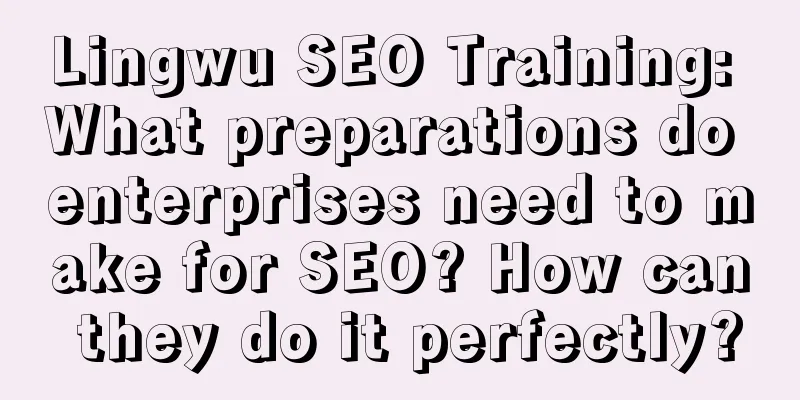 Lingwu SEO Training: What preparations do enterprises need to make for SEO? How can they do it perfectly?