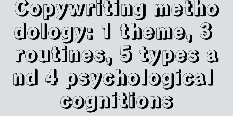 Copywriting methodology: 1 theme, 3 routines, 5 types and 4 psychological cognitions