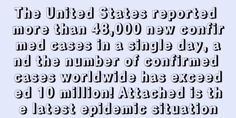 The United States reported more than 48,000 new confirmed cases in a single day, and the number of confirmed cases worldwide has exceeded 10 million! Attached is the latest epidemic situation