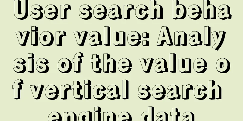 User search behavior value: Analysis of the value of vertical search engine data