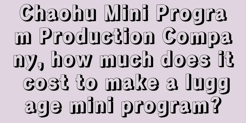 Chaohu Mini Program Production Company, how much does it cost to make a luggage mini program?