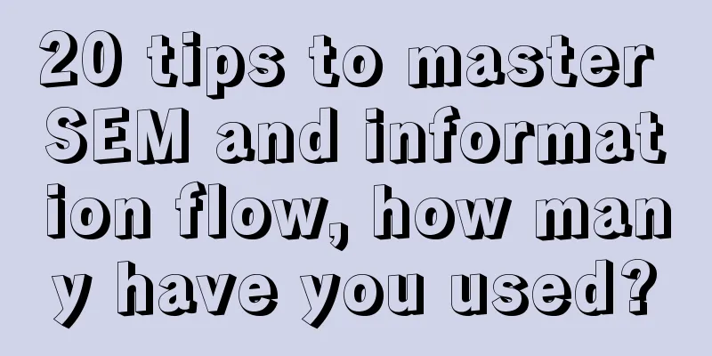 20 tips to master SEM and information flow, how many have you used?