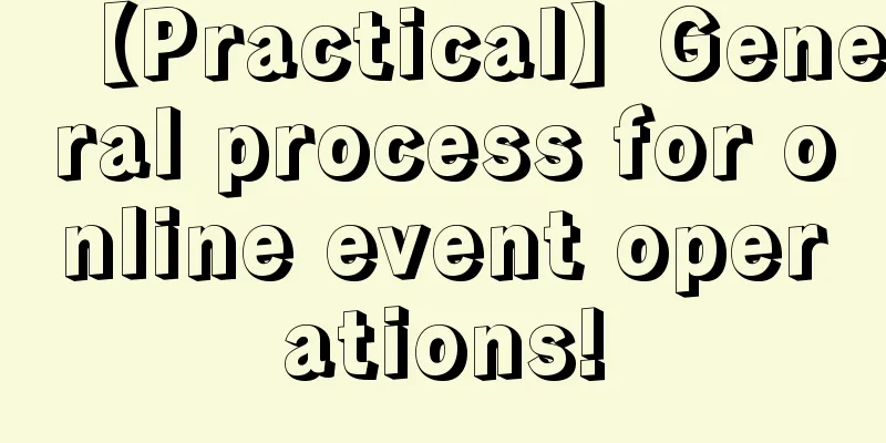 【Practical】General process for online event operations!