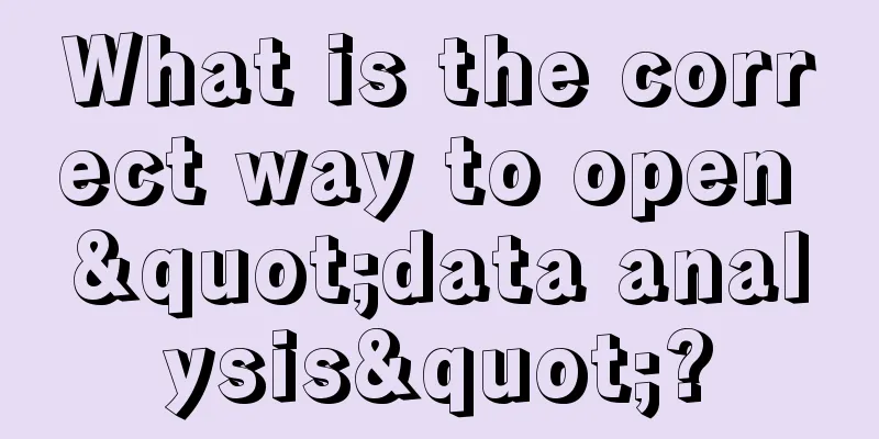 What is the correct way to open "data analysis"?