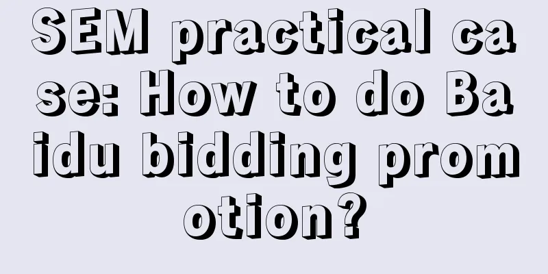 SEM practical case: How to do Baidu bidding promotion?