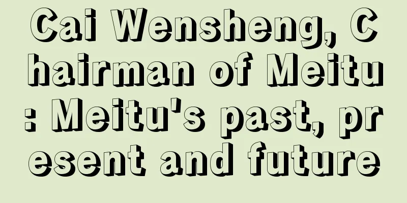 Cai Wensheng, Chairman of Meitu: Meitu's past, present and future