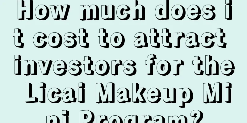 How much does it cost to attract investors for the Licai Makeup Mini Program?