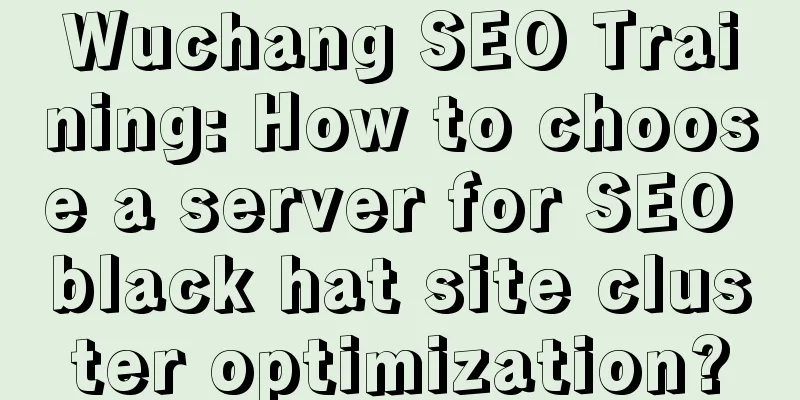 Wuchang SEO Training: How to choose a server for SEO black hat site cluster optimization?