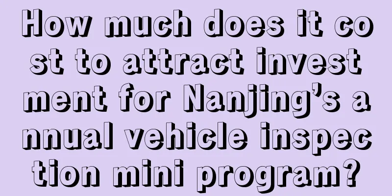 How much does it cost to attract investment for Nanjing’s annual vehicle inspection mini program?