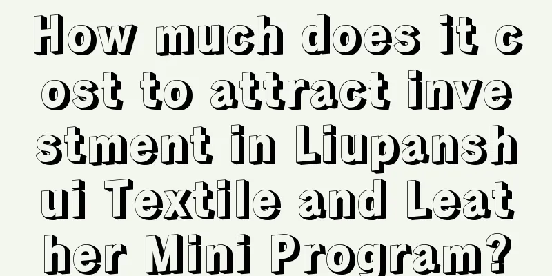 How much does it cost to attract investment in Liupanshui Textile and Leather Mini Program?