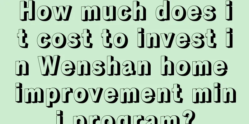 How much does it cost to invest in Wenshan home improvement mini program?