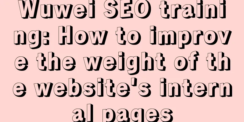 Wuwei SEO training: How to improve the weight of the website's internal pages