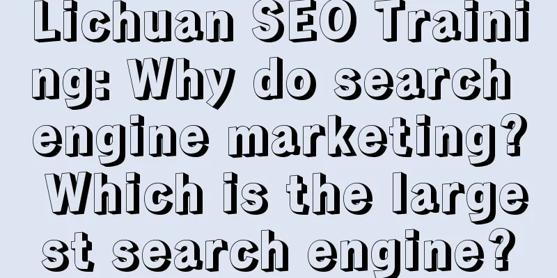 Lichuan SEO Training: Why do search engine marketing? Which is the largest search engine?