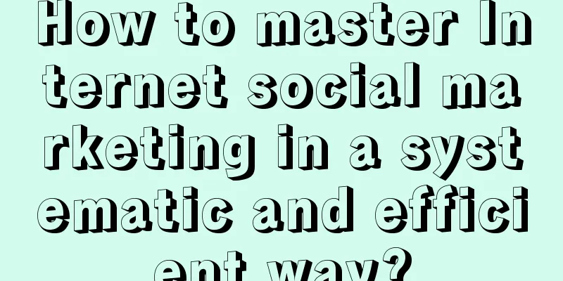 How to master Internet social marketing in a systematic and efficient way?