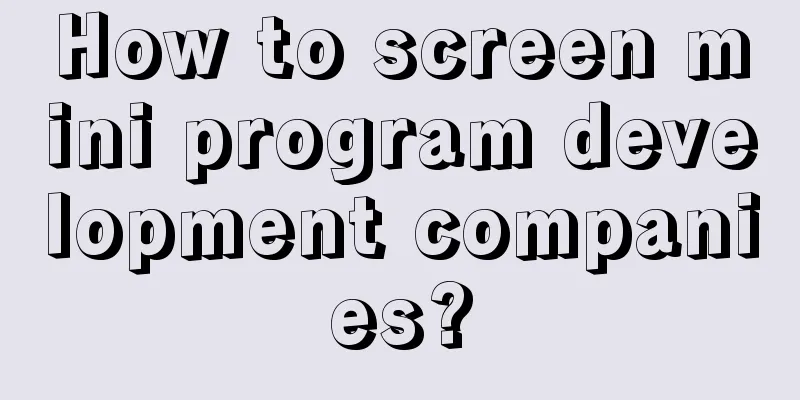 How to screen mini program development companies?