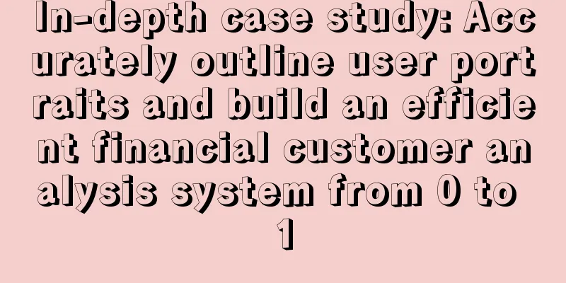 In-depth case study: Accurately outline user portraits and build an efficient financial customer analysis system from 0 to 1