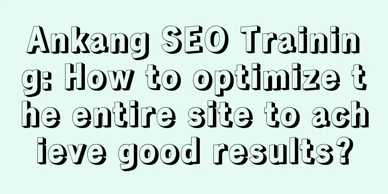 Ankang SEO Training: How to optimize the entire site to achieve good results?