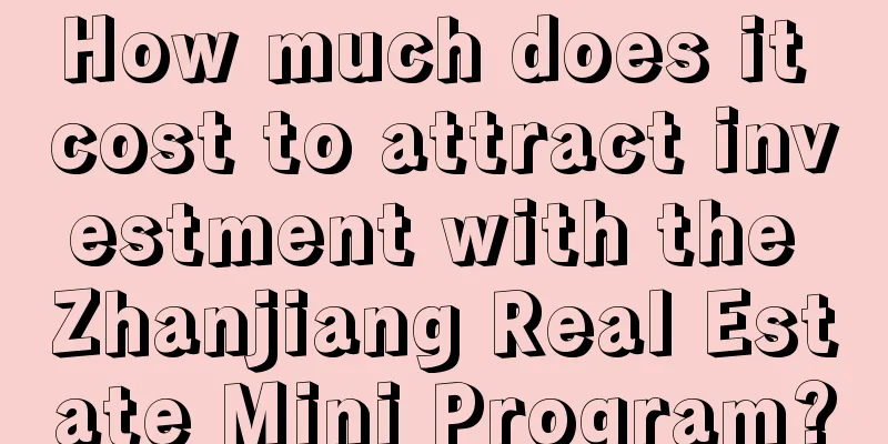 How much does it cost to attract investment with the Zhanjiang Real Estate Mini Program?