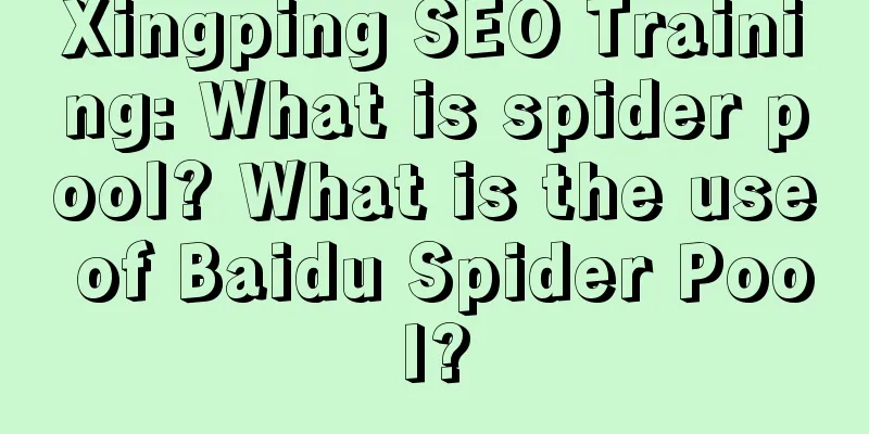 Xingping SEO Training: What is spider pool? What is the use of Baidu Spider Pool?