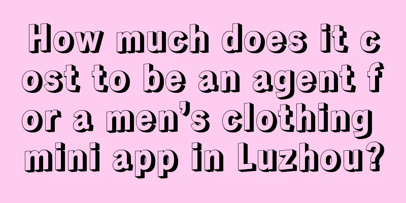 How much does it cost to be an agent for a men’s clothing mini app in Luzhou?