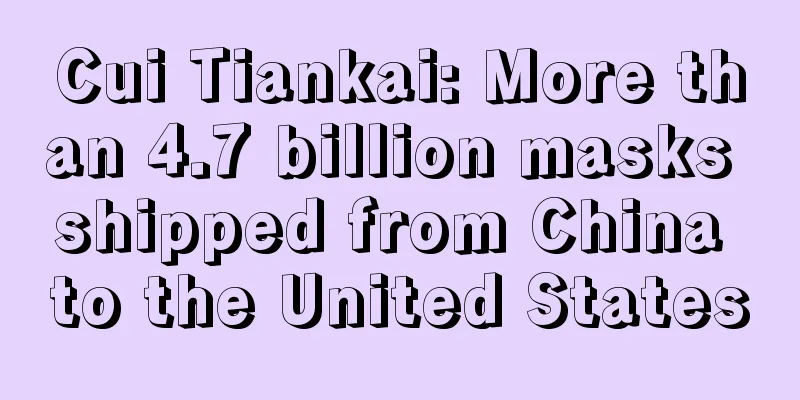 Cui Tiankai: More than 4.7 billion masks shipped from China to the United States