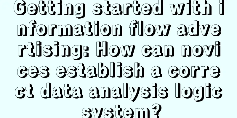 Getting started with information flow advertising: How can novices establish a correct data analysis logic system?