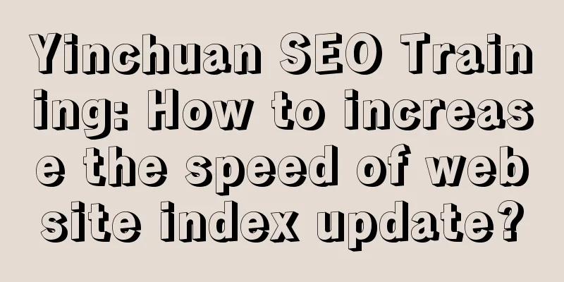 Yinchuan SEO Training: How to increase the speed of website index update?