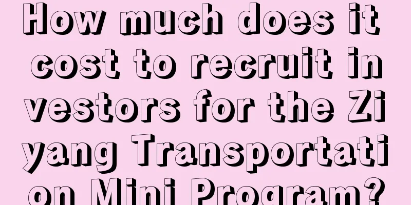 How much does it cost to recruit investors for the Ziyang Transportation Mini Program?