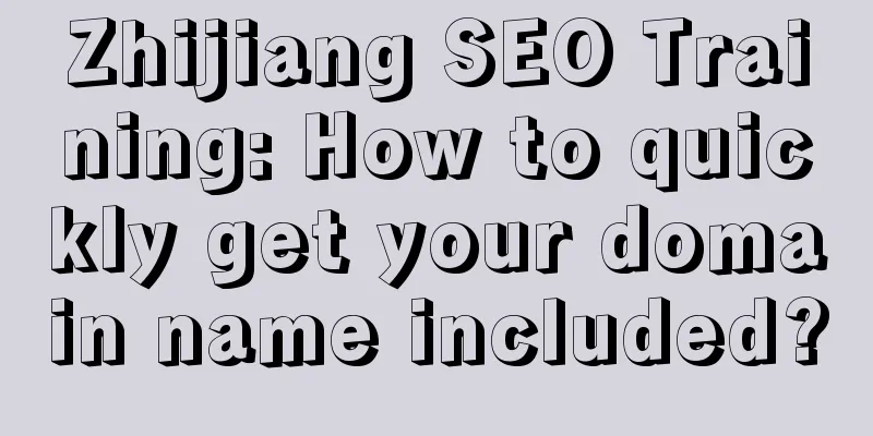 Zhijiang SEO Training: How to quickly get your domain name included?